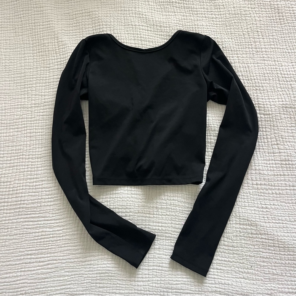 Cotton On Black Long Sleeve Crop Top